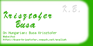 krisztofer busa business card